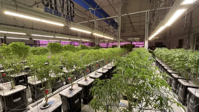 Cannabis mother plants in deep water culture reservoirs at CLTVTD Genetics